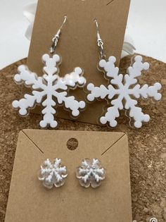 188 Mouse Snowflake Dangle or Post/Stud Earrings