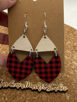 Red and Black Buffalo Plaid Broken Heart