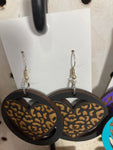 164 Leopard Heart Circle Dangle Earring