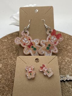 252 Mouse Gingerbread Dangle or Post Earrings