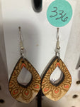 336 Mandala Hoop Dangle Earring