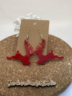 317 Leaping Reindeer Dangle Earrings