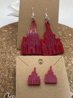 100 Christmas Castle Dangle or Stud Earrings