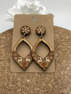 253 Christmas Reindeer Sweater Dangle Earrings