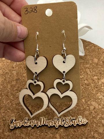 328 Drop Dangle Heart Earrings