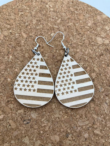 048 049 054 - USA Etched Wood Earrings