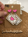 370 Valentine Closed Love Letter Dangle Earrings