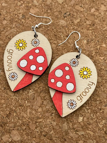 063 Groovy 3D Mushroom Earrings