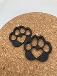 064 Dog Paw Love Earrings