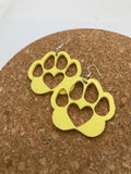 064 Dog Paw Love Earrings