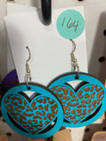 164 Leopard Heart Circle Dangle Earring