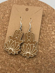 075 Hamsa Lotus Earrings