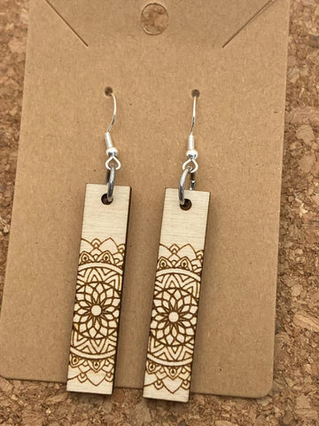 078 Mandala Bar Earrings