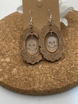 162 Skull in Frame Dangle Earrings