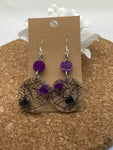 186 Spiders in Round Dangle Earrings