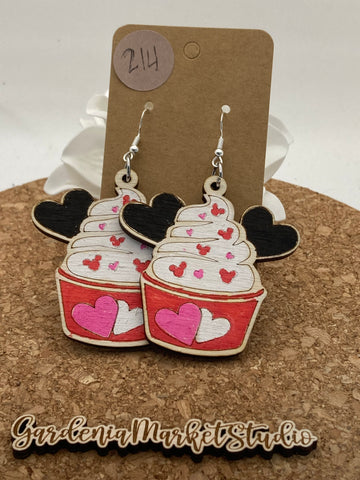 214 Mouse Valentine Cupcake Dangles