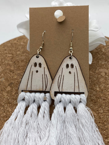 204 Ghost Macrame Earrings