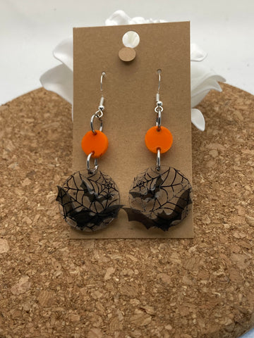 187 Bats in Round Earrings