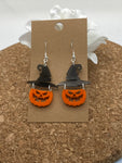 177 Pumpkin Witch Earrings