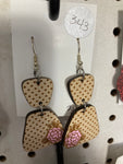 343 Split Polka Dot Floral Dangle Earrings