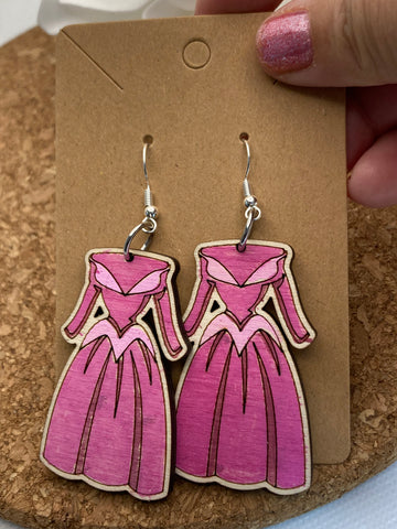 D172 Sleeping Beauty Dress Earrings