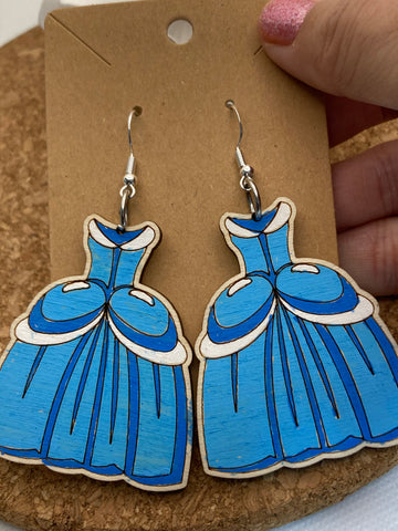 D167 Cinderella Dress Dangle Earrings