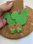 0000 Spring Green Mickey Dangles and Post