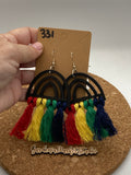 331 Rainbow Macrame Dangle Earrings