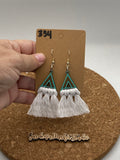 334 Triange Dangle Macrame Earrings