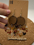 018 Double Circle Chicken Dangle Earrings