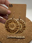 083 Leopard Monogram Dangle Earrings