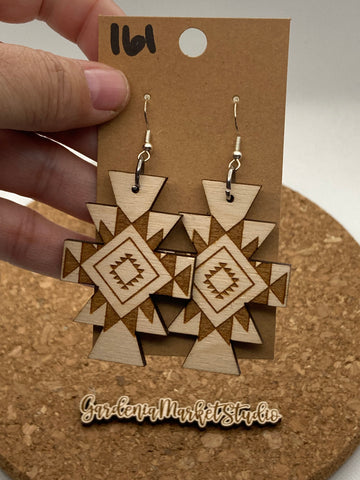 161 Aztec Design Dangle Earrings