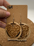 164 Leopard Heart Circle Dangle Earring