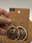 504 Open Swirled Heart Dangle Earrings