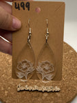 499 Spring Floral Hoop Dangle Earrings