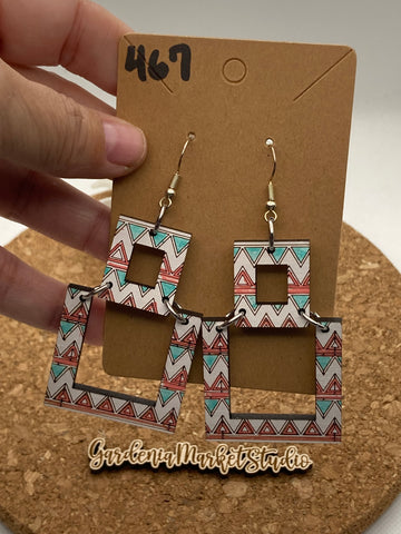 467 Geometric boho Dangle Earrings