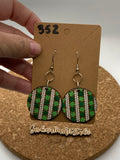 352 St Patricks Clover Knit Dangle Earrings