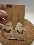 395 Chicken Cutout Teardrop Dangle Earrings