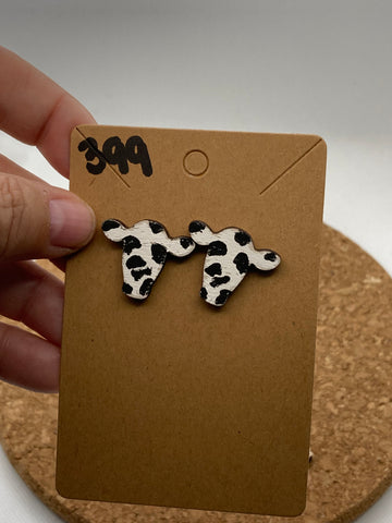 399 Cow Print Stud Earring