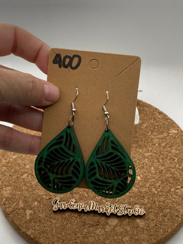 400 Mandala Leaf Dangle Earrings