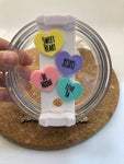 Tumbler Topper Tag - Conversation Hearts