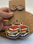 012 Teacher Book Stack Dangle and Stud Earrings