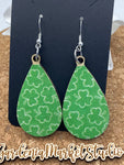 Clover Covered Teardrop Dangle Earrings