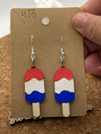 473 Patriotic Popsicle Dangle Earring