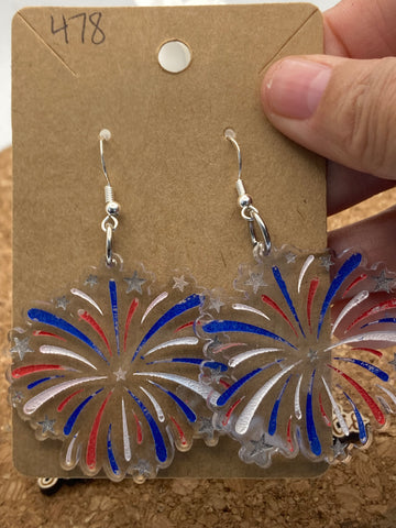 478 Firework Acrylic Dangles Earrings