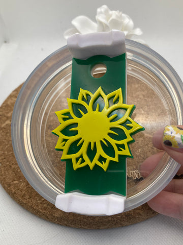 Tumbler Topper Tag -  Sunflower