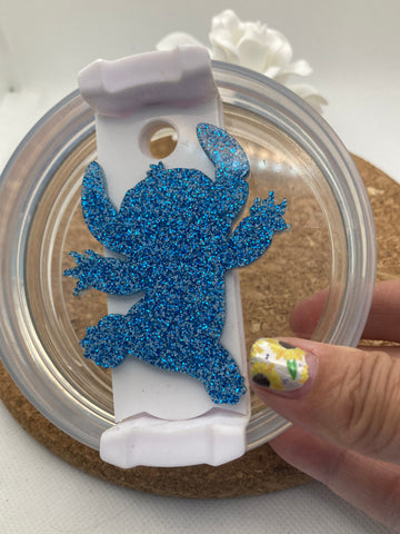 Tumbler Topper Tag -  Blue Alien