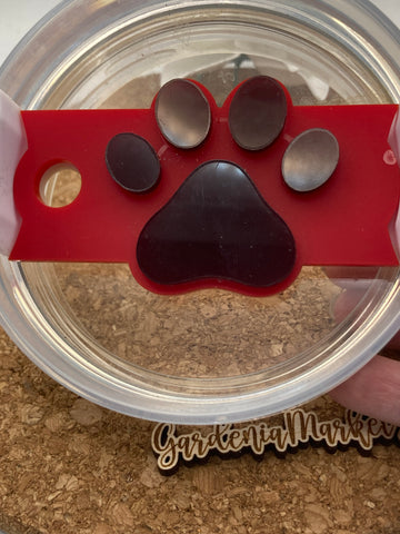 Tumbler Topper Tag -  Dog Paw