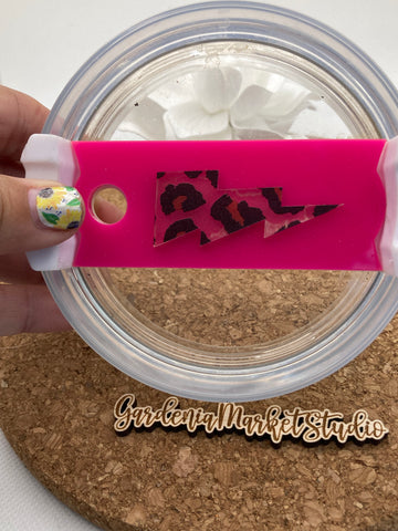 Tumbler Topper Tag -  Lightening Bolt