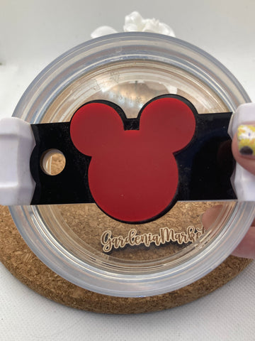 Tumbler Topper Tag -  Mouse Head (Horizontal)